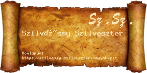 Szilvássy Szilveszter névjegykártya