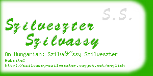 szilveszter szilvassy business card